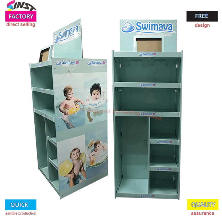 Cardboard Tray Floor Display Shelf para sa Supermarket