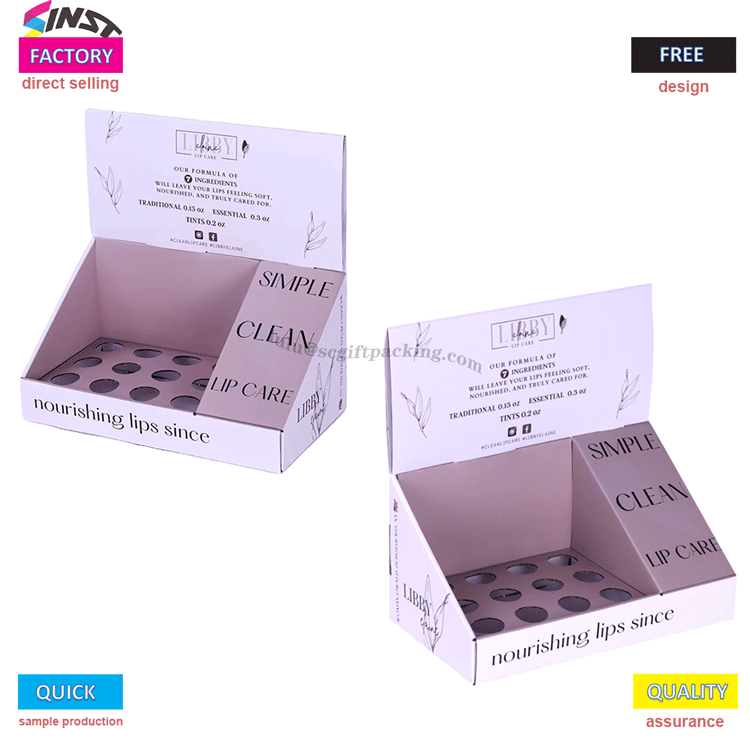 Corrugated Counter Top Display Box para sa Lip Balm