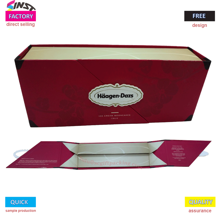 Folding flat cardboard luxury pastry bread gift box