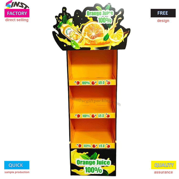 Hot Selling Paperboard Display Stand para sa orange juice