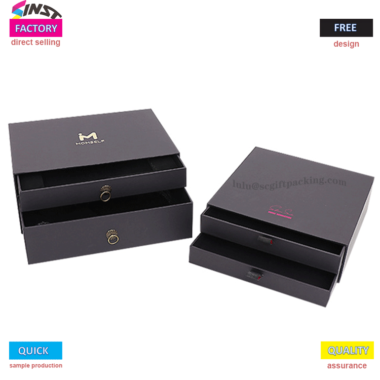 Luxury Ring Packaging Alahas Paper Cardboard Drawer Gift Boxes