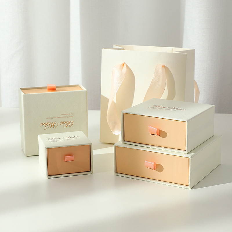 White Powder Drawer Alahas Storage Ring Gift Box